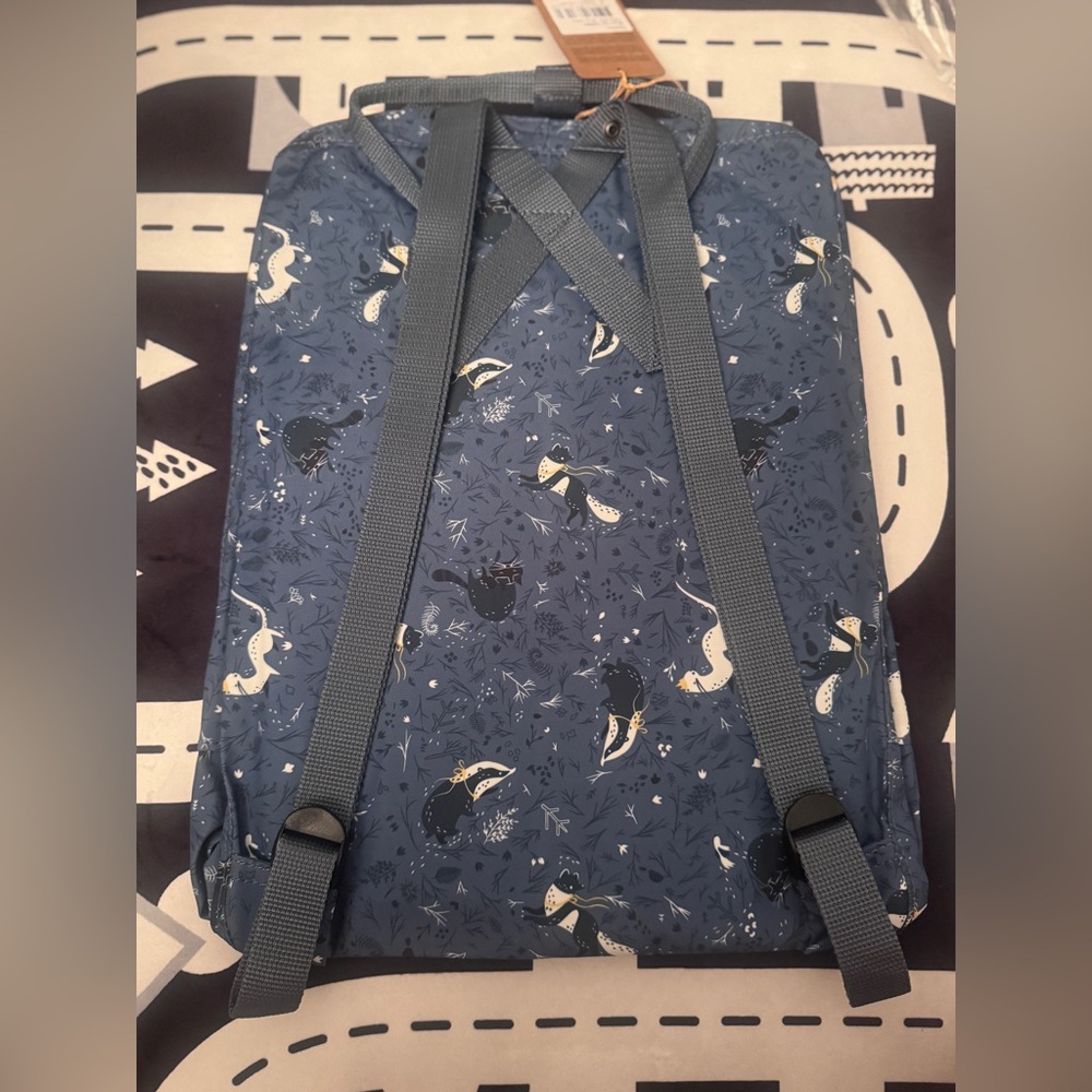 Fjallraven Kanken Navy Backpack with Animal Print - Picture 2 of 3